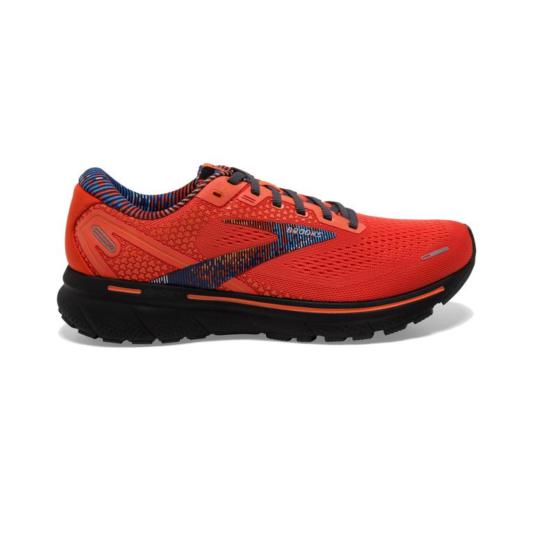 Brooks Ghost 14 Cushioned Men's Road Running Shoes - M1 Cherry/Vermillion/Black/OrangeRed (19532-OZS
